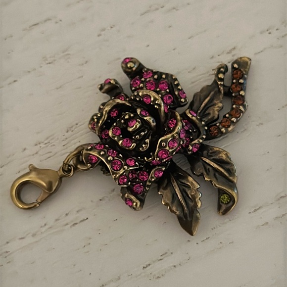 Heidi Daus Swarovski Crystal Rose Charm with Lobster Claw Clasp - Picture 4 of 12